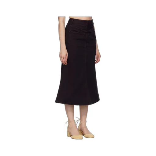 Overdyed Reversed Denim Midi Skirt