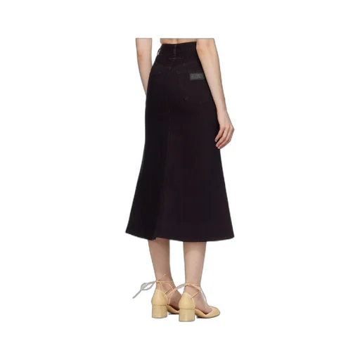 Overdyed Reversed Denim Midi Skirt