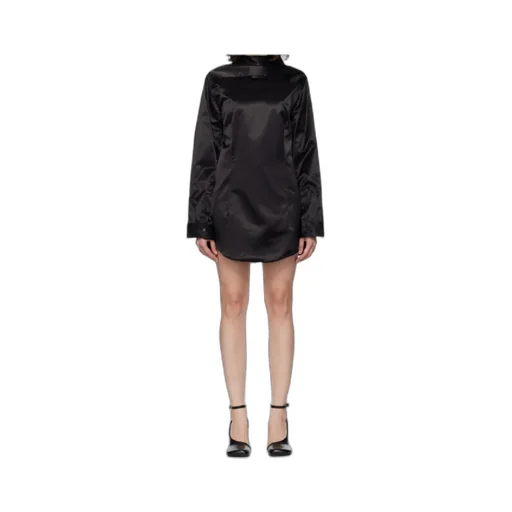 High-Neck Satin Dress