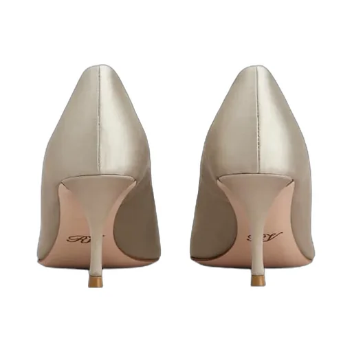 65Mm Efflorescence Jewel-Buckle Satin Pumps
