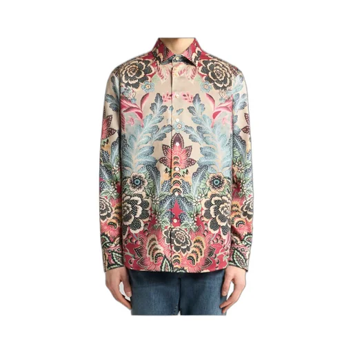 Cotton Shirt With Placed Print