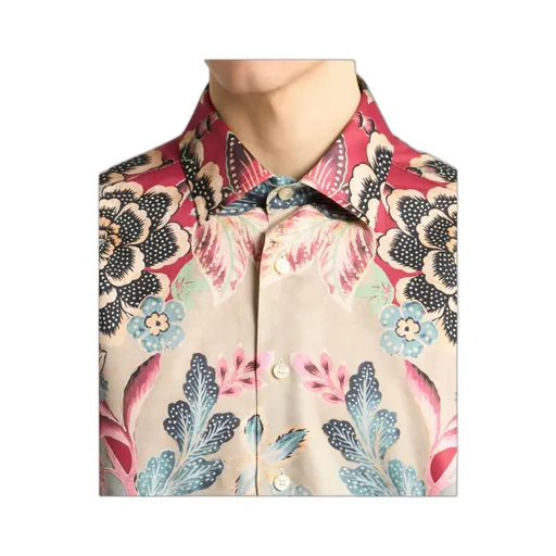 Cotton Shirt With Placed Print