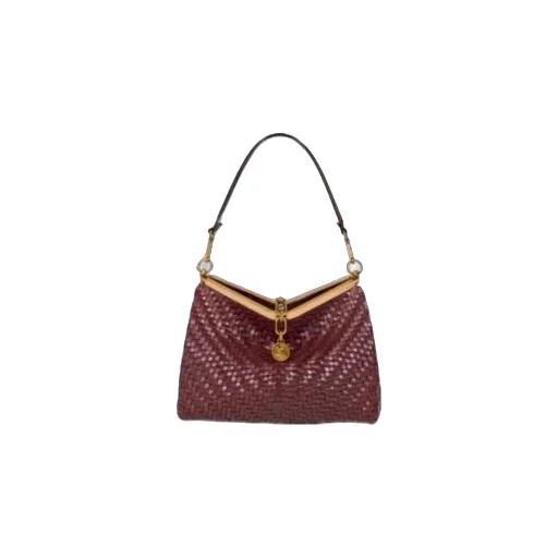 Medium Woven Leather Vela Bag