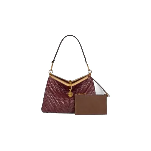 Medium Woven Leather Vela Bag