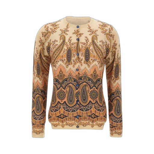 Paisley-Print Cardigan