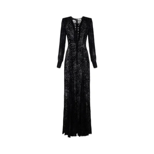 Elisabetta Franchi Burnout Velvet Red Carpet Dress