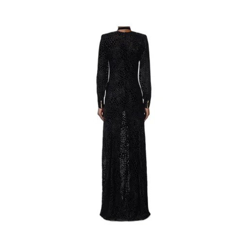 Elisabetta Franchi Burnout Velvet Red Carpet Dress