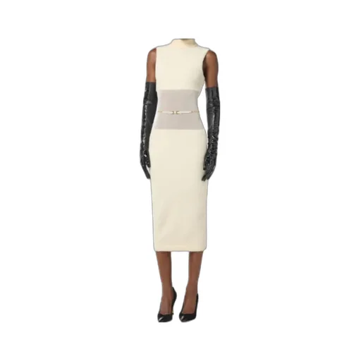 Elisabetta Franchi High-Neck Sleeveless Knit Dress