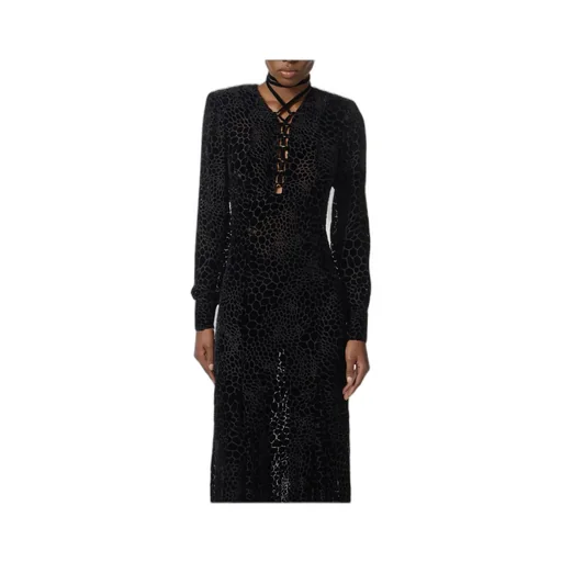 Elisabetta Franchi Burnout Velvet Red Carpet Dress