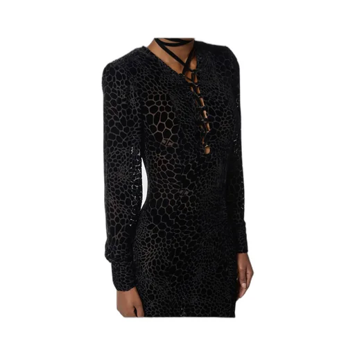 Elisabetta Franchi Burnout Velvet Red Carpet Dress