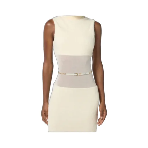 Elisabetta Franchi High-Neck Sleeveless Knit Dress
