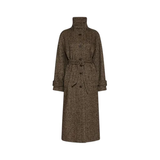 Straight-Fit Herringbone Wool-Blend Coat