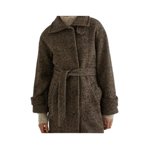 Straight-Fit Herringbone Wool-Blend Coat