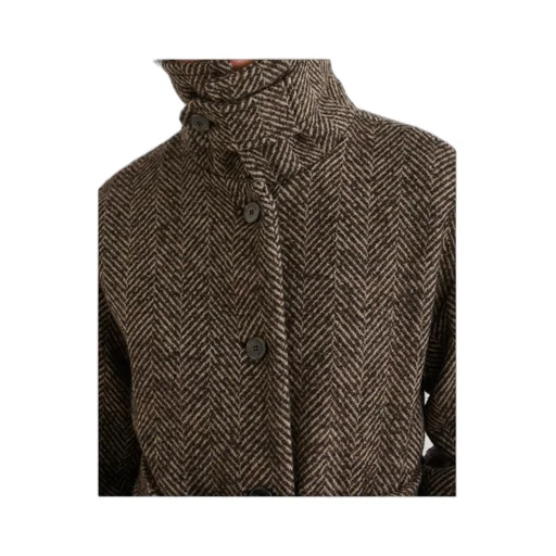 Straight-Fit Herringbone Wool-Blend Coat