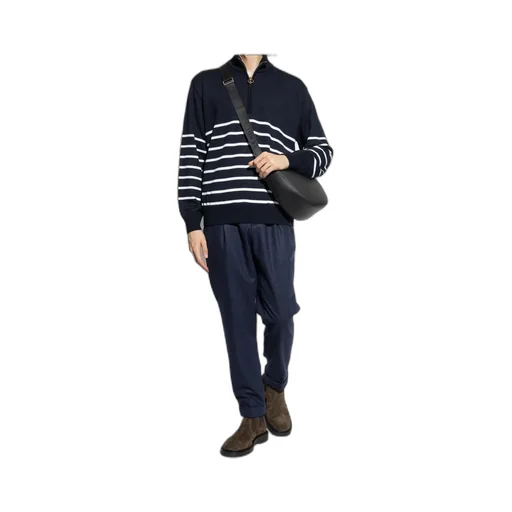 Paul & Shark Striped Half-Zip Sweater