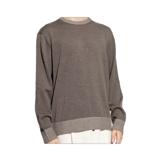 Ribbed-Hem Wool Sweater