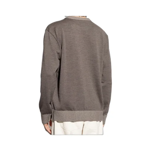 Ribbed-Hem Wool Sweater