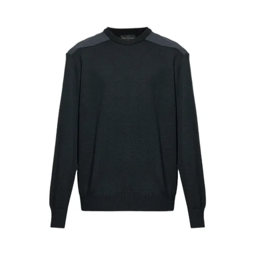 Wool Shoulder-Patch Sweater