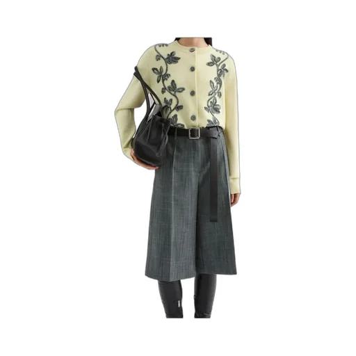 Wool Blend Embroidered Cardigan