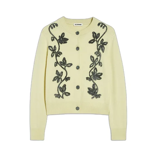 Wool Blend Embroidered Cardigan