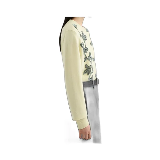 Wool Blend Embroidered Cardigan