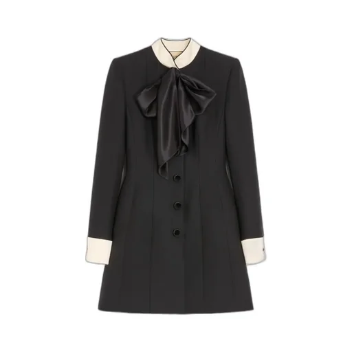 Valentino Bow Detailed Long-Sleeved Mini Dress