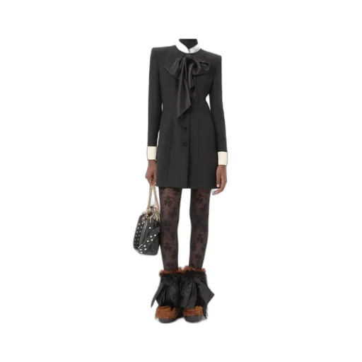 Valentino Bow Detailed Long-Sleeved Mini Dress