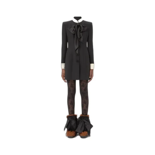 Valentino Bow Detailed Long-Sleeved Mini Dress