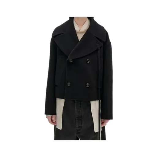 Virgin Wool-Cashmere Blend Double-Breasted Coat