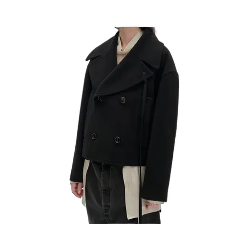 Virgin Wool-Cashmere Blend Double-Breasted Coat