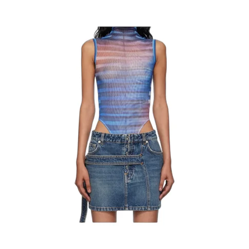 Printed Striped Bodysuit