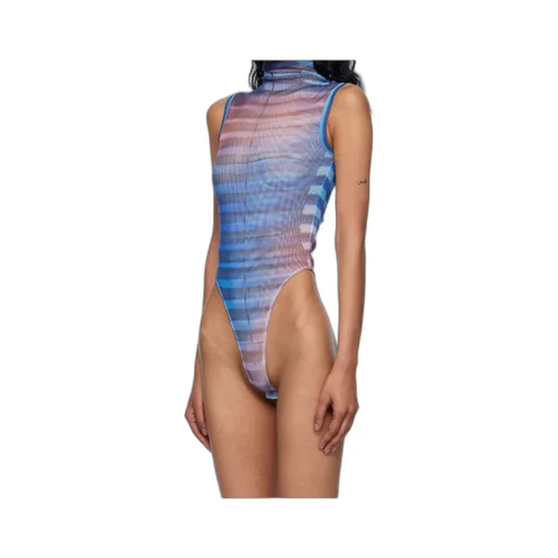 Printed Striped Bodysuit
