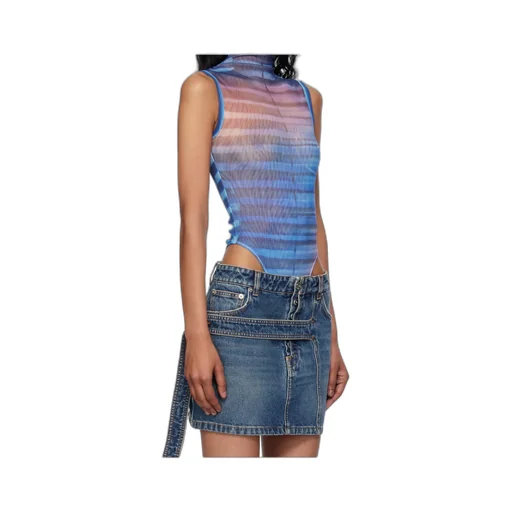 Printed Striped Bodysuit