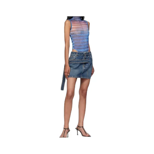 Printed Striped Bodysuit