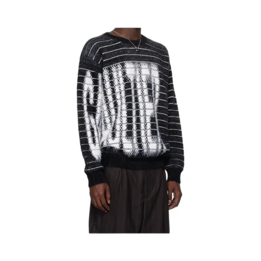 Striped Jacquard Crew-Neck Sweater