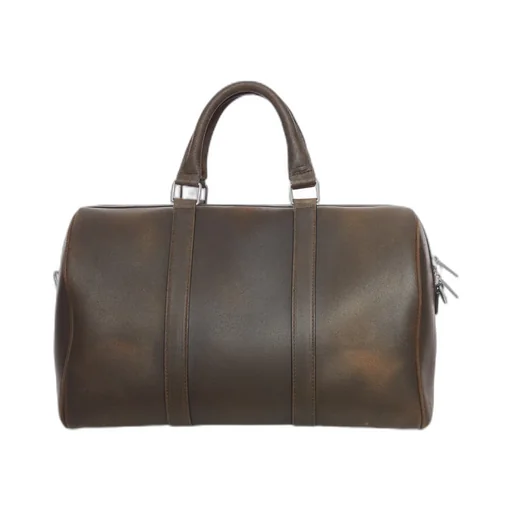 Large Boston In Suede Calfskin Waxed Effect