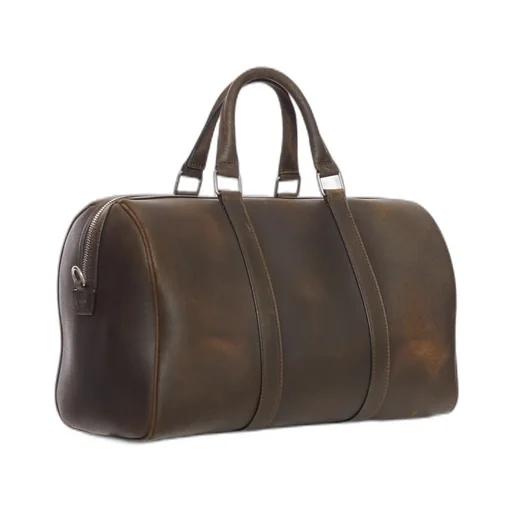 Large Boston In Suede Calfskin Waxed Effect