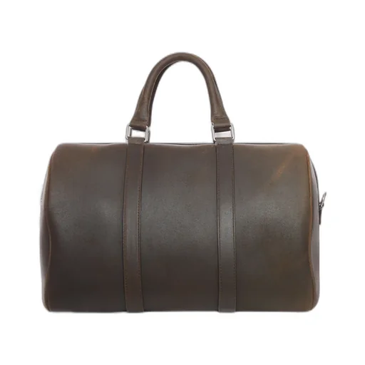 Large Boston In Suede Calfskin Waxed Effect