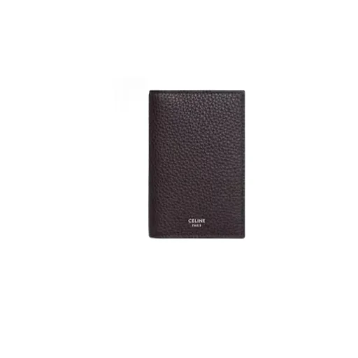 Vertical Card Holder In Grained Calfskin