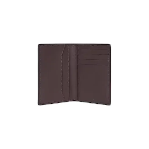 Vertical Card Holder In Grained Calfskin