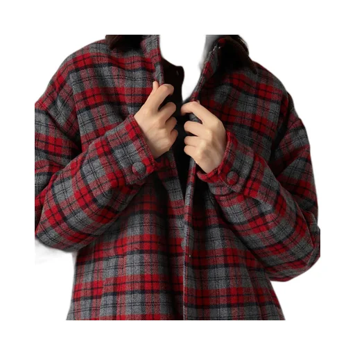 Medium-Weight Plaid Check Down Jacket