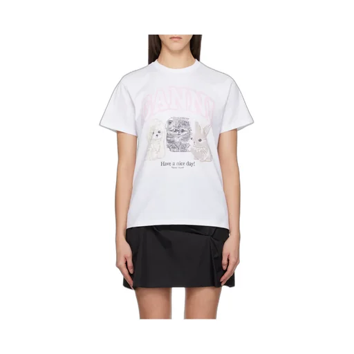 Ganni Logo Detail Short Sleeve T-Shirt