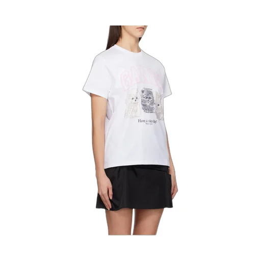 Ganni Logo Detail Short Sleeve T-Shirt