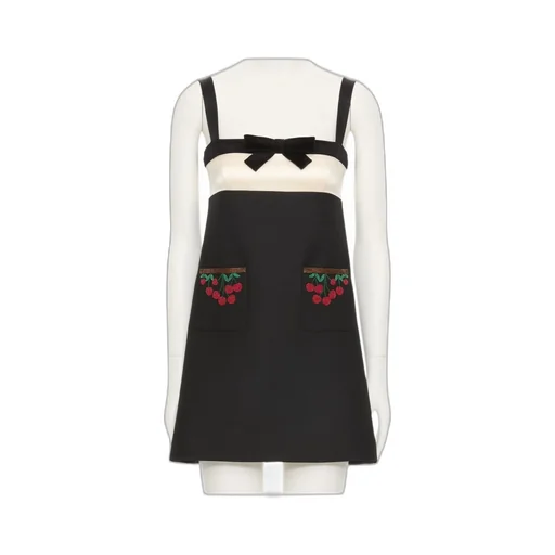 Embroidered Crepe Couture Short Dress