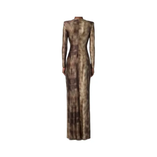 Elisabetta Franchi Printed Twisted Red Carpet Dress