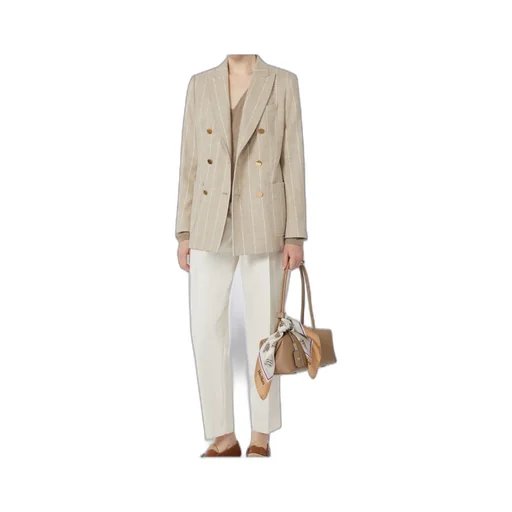 Striped Double-Breasted Blazer