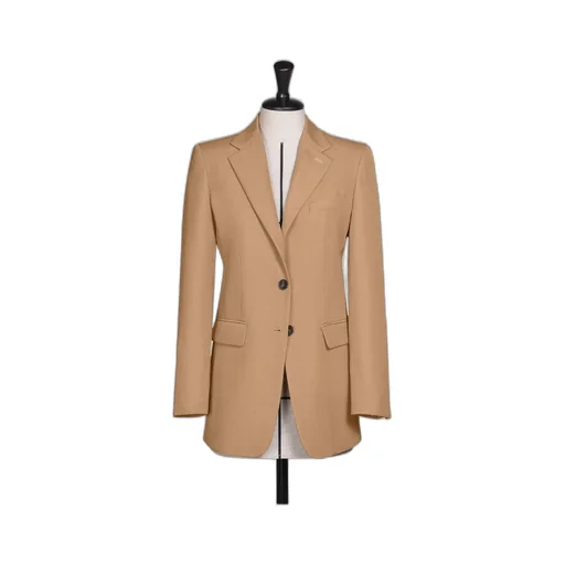 Single Breasted Grain De Poudre Wool Blazer