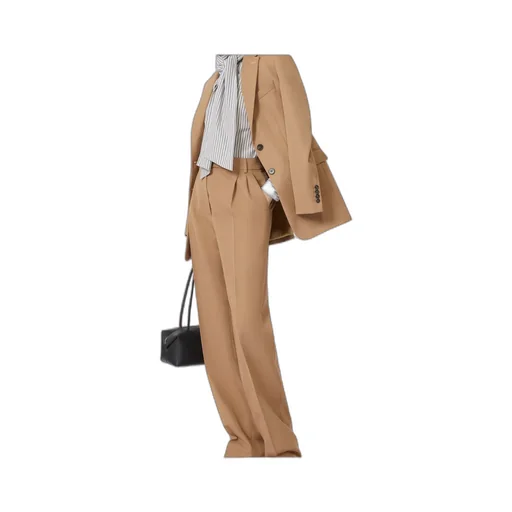 Single Breasted Grain De Poudre Wool Blazer