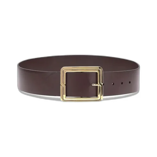 Square-Buckle Leather Belt