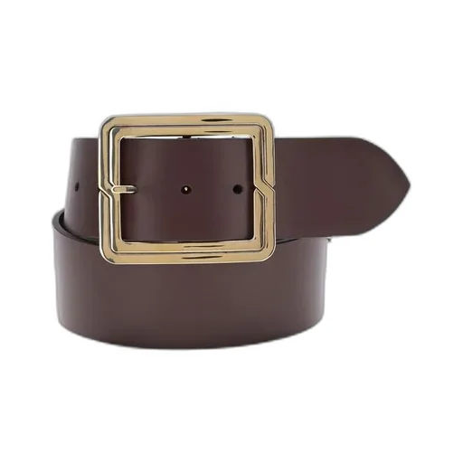 Square-Buckle Leather Belt